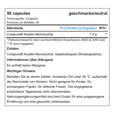 Reflex Nutrition - Creapure Kreatin Capsules - 90 caps 2