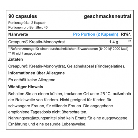 Reflex Nutrition - Creapure Kreatin Capsules - 90 caps