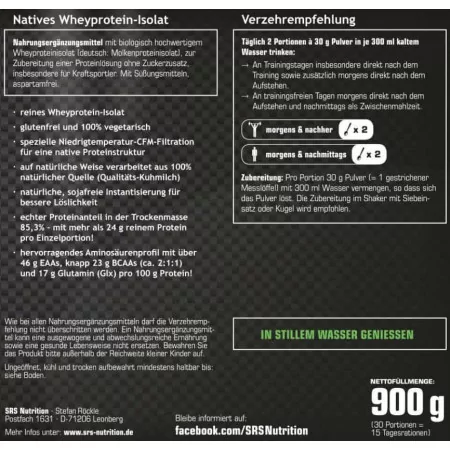 SRS Muscle - Whey Isolat Native - (1900 g)