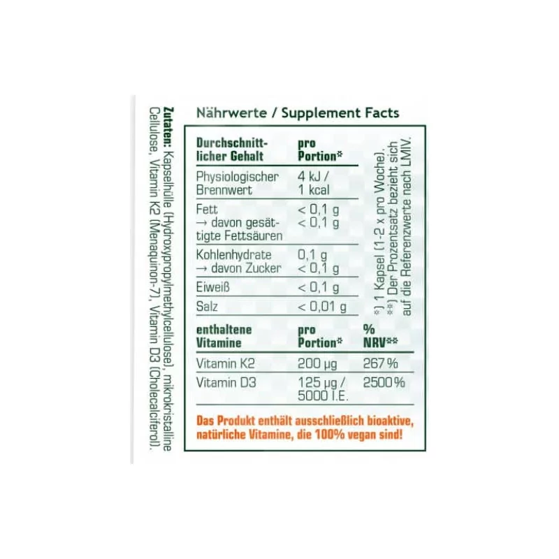 SRS Fit&Health - Vitamin D3/K2 - Kapseln 60