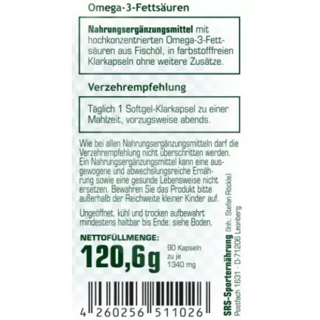 SRS Fit&Health - Omega 3 Fettsäuren - Kapseln 60
