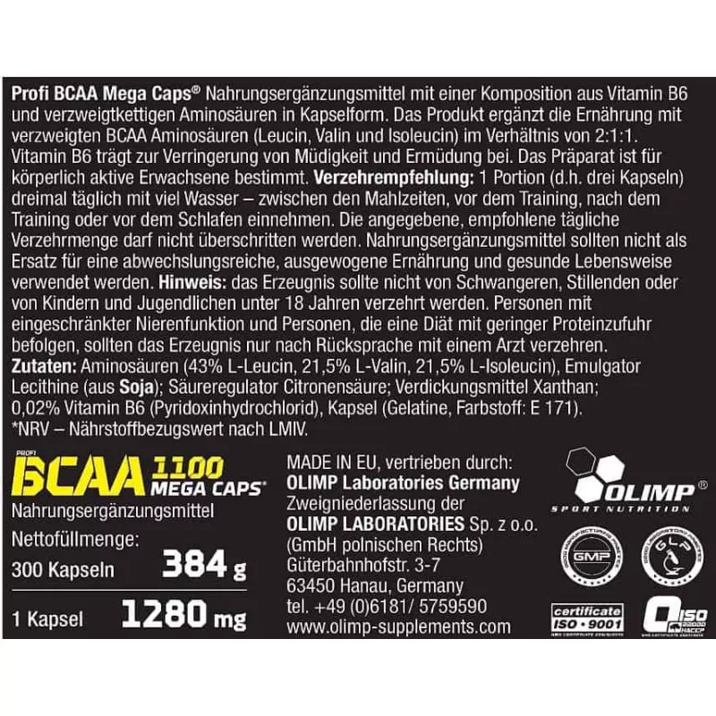 Olimp - BCAA 1100 - 300 Kapseln