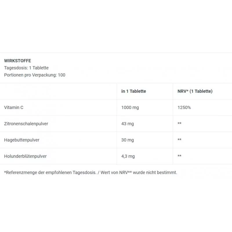 BioTech USA - Vitamin C 1000 - 100 Tabletten