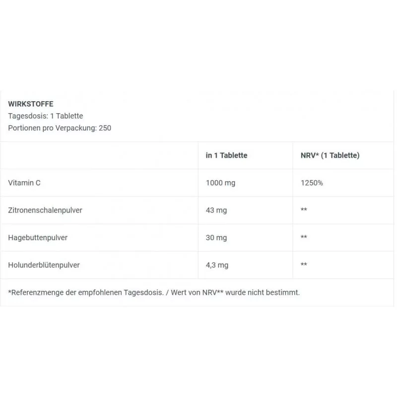 BioTech USA - Vitamin C 1000 - 250 Tabletten