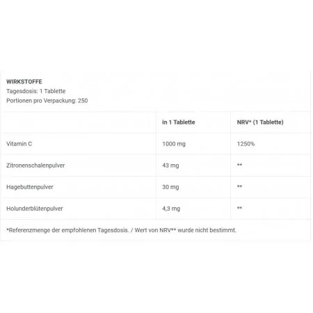 BioTech USA - Vitamin C 1000 - 250 Tabletten