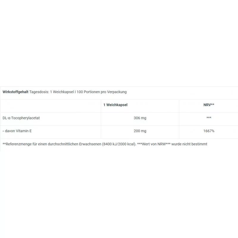 BioTech USA - Vitamin E - 60 Kapseln